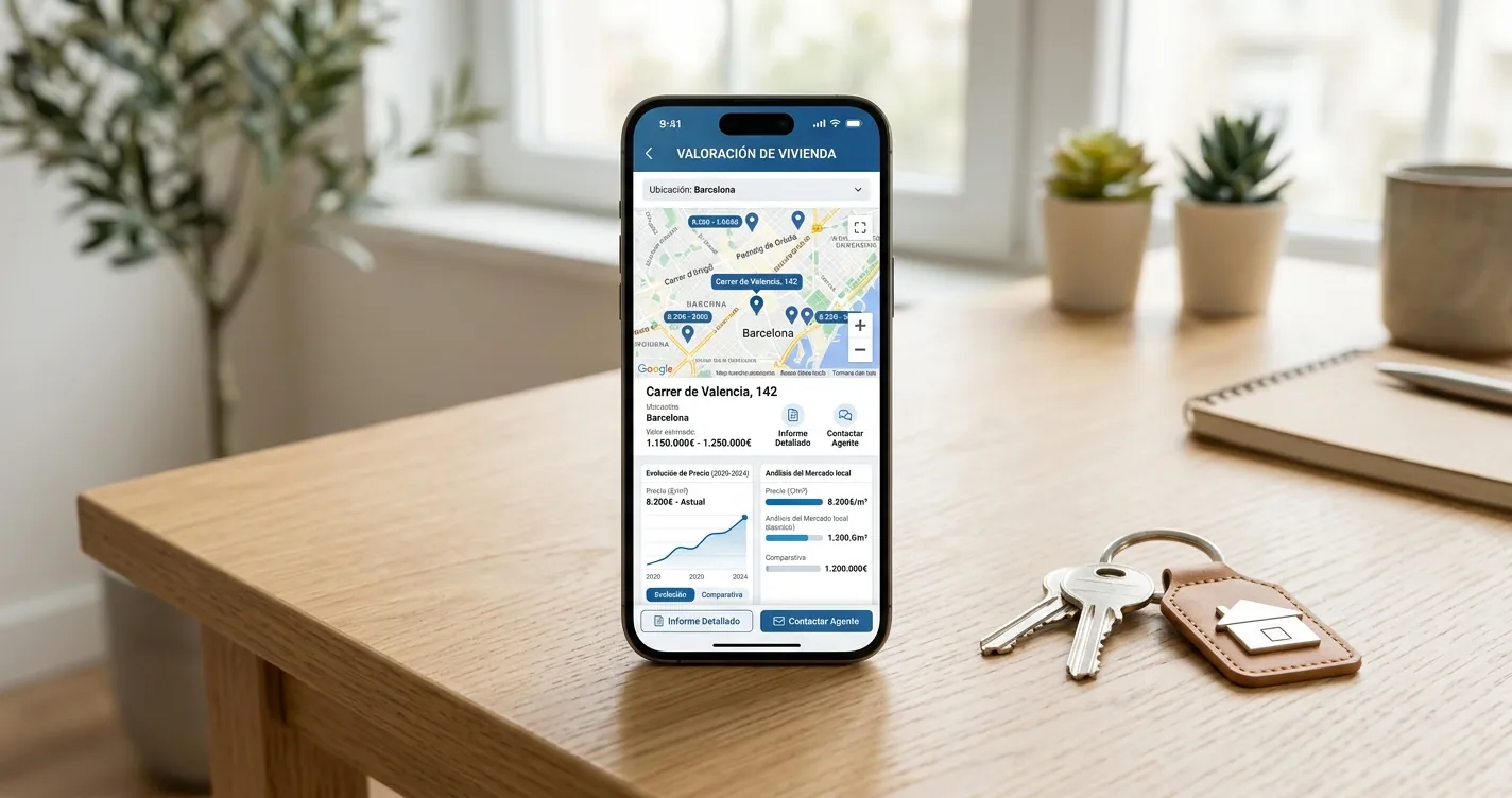 App BBVA valoración vivienda - Smartphone con herramienta de tasación online de vivienda