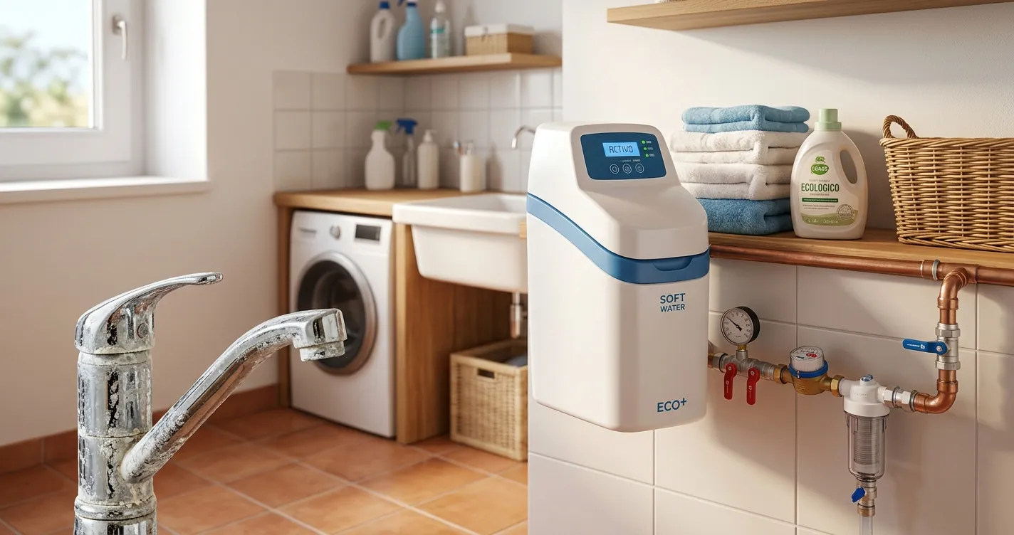 Filtros de cal para vivienda - Descalcificador doméstico instalado en la entrada de agua de una casa